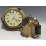 A Nauticalia ships clock and a brass ships binnacle (2)