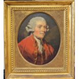 Scottish School 18th Century, Portrait of a gentleman, bust-length, in a red jacket, oil on