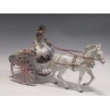 Lladro figure depicting woman and her daugther on a carriage,'Flower wagon', limited edition, marked