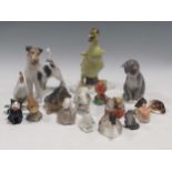 A collection of Copenhagen, Worcester, Doulton, Rosenthal and other decorative ceramic animal models