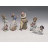Lladro figures to include 'Jester' model no. 5203, 'Thoughtful Caress' model no. 5990, 'Heavenly