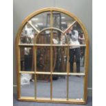 A modern arched window pattern wall mirror with gilt frame140 x 107cm