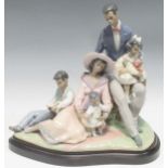 A large Lladro family group 'Family of Love'marked & signed on the underside, model no.1806, from