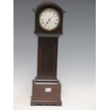 A 20th century French mahogany miniature longcase clock with circular dial 45cm high