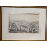 Charlotte Newton (fl.1831-1838), a view of Florence, pencil on paper, 21 x 33cm