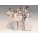 Lladro wedding figurines, all from the Black Legacy Collection 'Wedding Day Bride and Groom' model