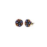 Paul Ysart, a pair of millefiori glass ear studs, circa 1970,