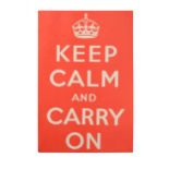 'Keep Calm & Carry On', a World War II Propaganda poster, 1939,