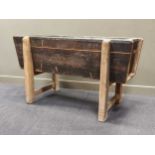 An early 20th century estate made pitch pine and lead lined large trough 92 x 163 x