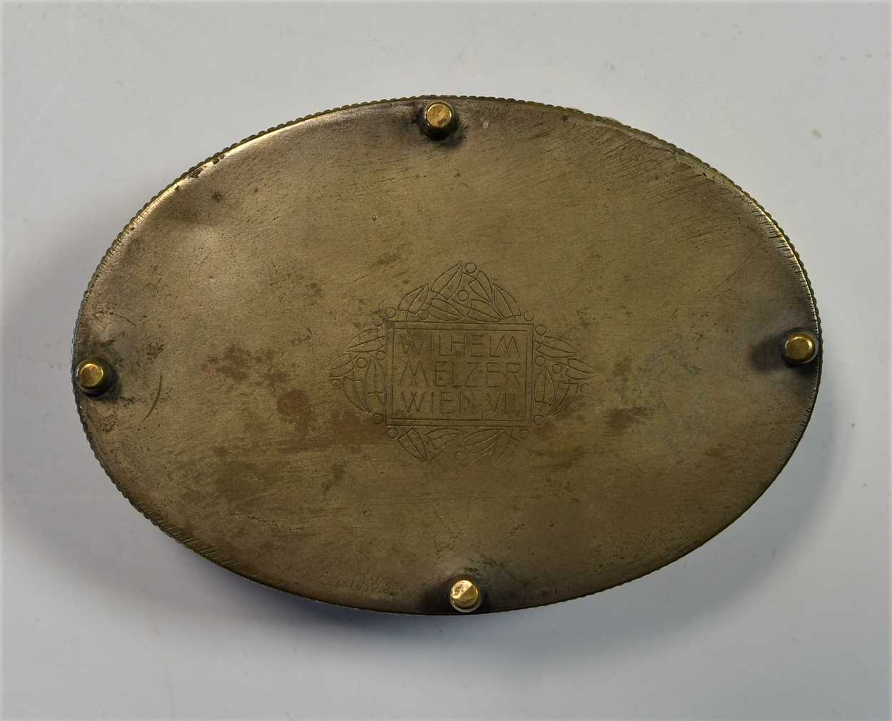 An Austrian Secessionist electroplated oval casket for the Ball Der Stadt by Wilhelm Melzer, - Bild 3 aus 30