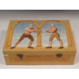 Michael Stennett (British 1946-2020), a box with a hinged lid painted with figures boxing