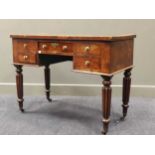 A Victorian mahogany kneehole desk, 79 x 106 x 53cm