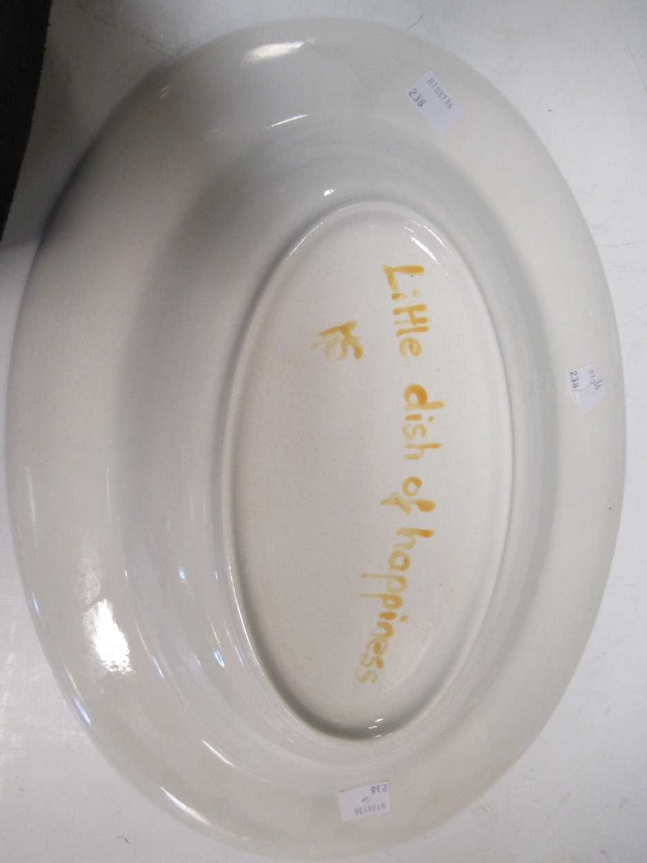 Michael Stennett (British 1946-2020), an oval serving platter, inscribed to the reverse 'Little dish - Image 2 of 4