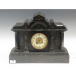A late 19th century slate mantle clockProvenance: Stoke Hall, Calver, Derbyshire