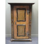 An 18th century continental fruitwood and ebonised armoire, 193 x 128 x 64cm