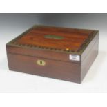 A Victorian brass mounted and rosewood box, 12 x 32 x 26cm