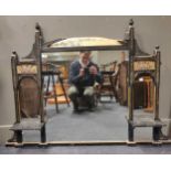 A late Victorian overmantle mirror, 97 x 133cm