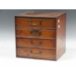 An early 20th century collectors cabinet comprising of four long drawers, stamped "Henry Stone & Son