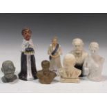 A collection of busts and small statues, including members of the British royal family Provenance: