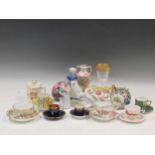 A collection of ceramics and glassware, 19th century, including English and Continental factories