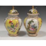 A pair of Helena Wolfson vases and coversCondition report: Wear and discolouration commensurate with