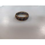 A hallmarked 15ct gold ruby and diamond ring weight 2.3g, a blue and white stone ring stamped '18CT'