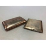 A silver cigarette case and a silver cigar case, 10.9ozt gross (2)