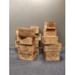 Approximately twenty wooden wine and port cases, labelled Mateus Rose, Aveleda, Croft and