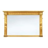 A gilt frame landscape mirror, early 19th century,