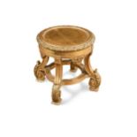 A giltwood urn stand, 19th century,