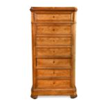 A French walnut secretaire abattant, 19th century,