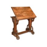 A Victorian 'Puginesque' oak library table,