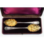 A pair of George IV tablespoons with later decoration,