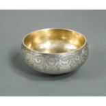 A 19th century Russian metalwares silver bowl,