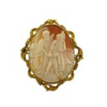 A shell cameo brooch,