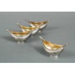 A set of four (possibly) Scandinavian metalwares open salts,