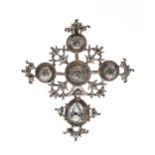 An Iberian paste stylized cross pendant,