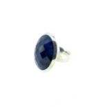 A sapphire dress ring,