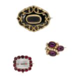 A trio of 19th century brooches,