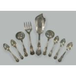 A small collection of Victorian and later silver flatware,