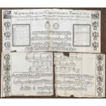 Joseph Nutting, A Genealogical and Chronological Table of the Royal Line... to 1701, two large