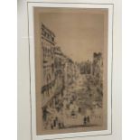 J A M Whistler St James's Street, lithograph in sepia ink, on brown laid paper, 1878 (from an