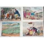 Satirical prints and others, early 19th century, including by or after Cruikshank, Charles Williams,