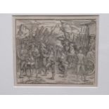 Five prints after Old Masters. Jachim von Sandrart (1606-1688), allegorical scene, engraving on laid