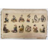 Album of Thousand and One Beauties, 20 leaves of coloured lithographic illustrations of young women,
