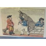 Satirical cartoons and others, mainly early 19th century. Folder of prints with about 20 hand-