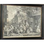 After Hogarth, three engravings.Canvassing for Votes, plate II, engraving by G. Grignion,