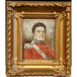 English School, 19th century, two portraits of men, together with a miniature of a military man (3)