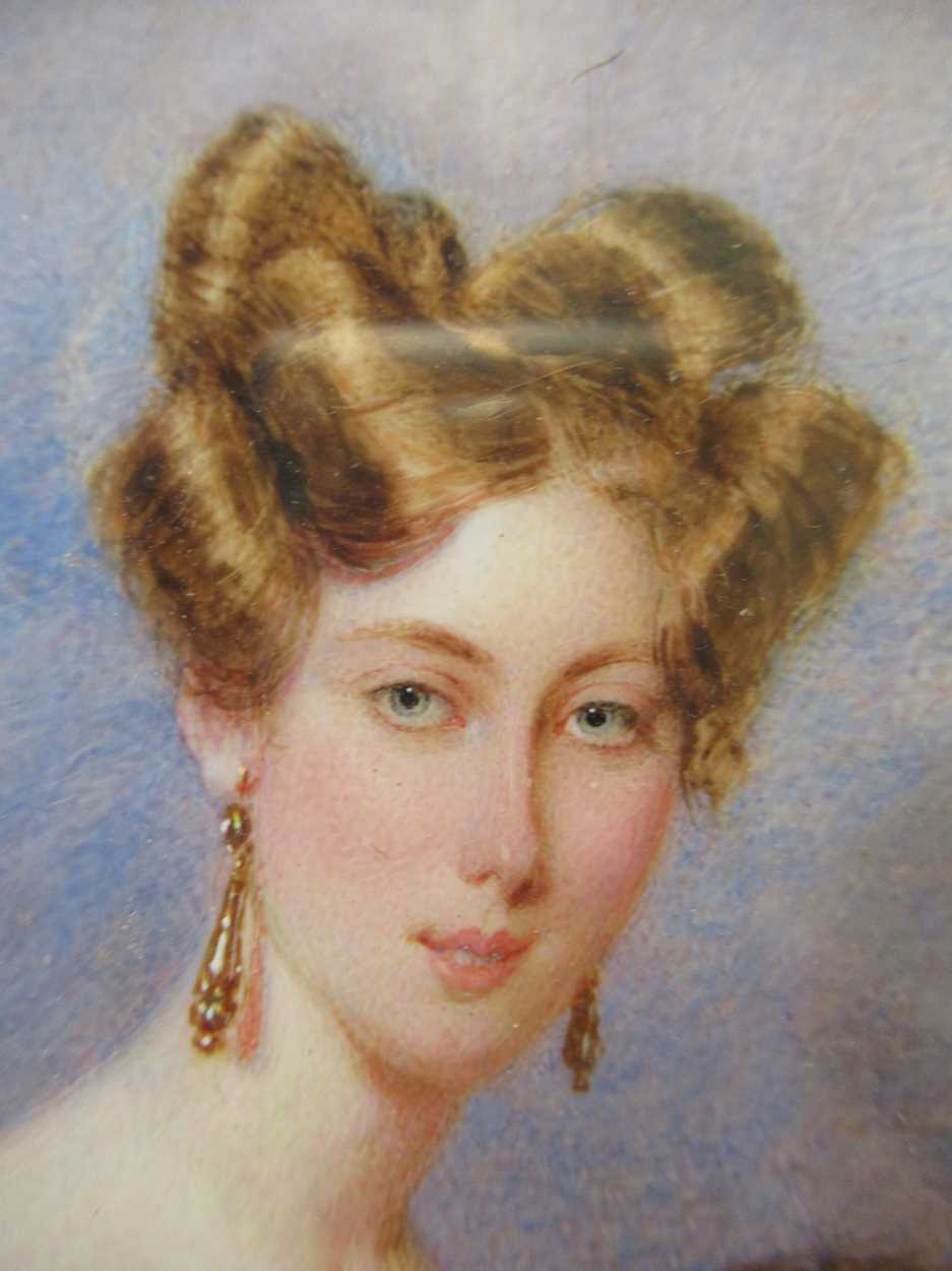 Simon Jacques Rochard (French, 1788-1872), portrait miniatures of the Parker sisters, watercolour on - Image 8 of 10
