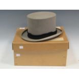 A 'WOODROW Piccadilly LONDON' top hat, grey with a black band, Internal circumfrence 23", diameter